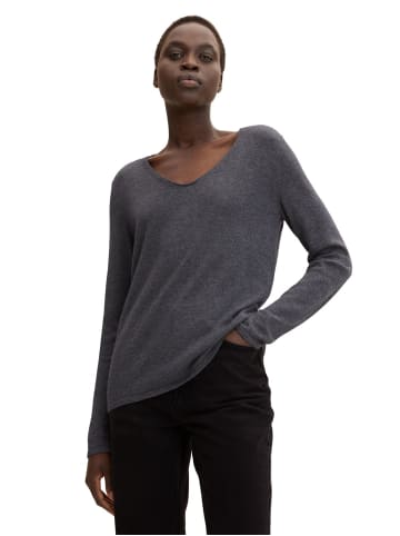 Tom Tailor Pullover BASIC V-NECK in Anthrazit