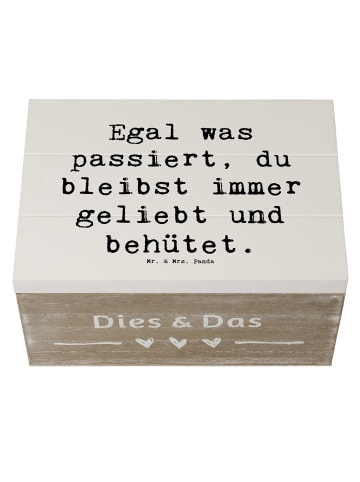 Mr. & Mrs. Panda Holzkiste Spruch Trennung von den Eltern mit Sp... in Weiß