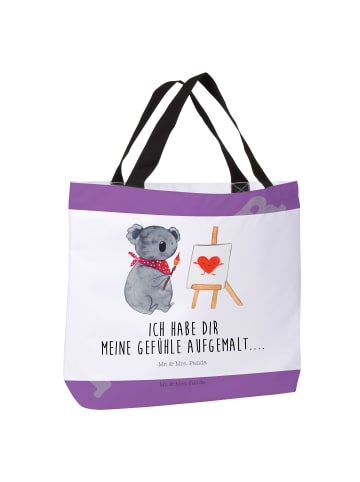 Mr. & Mrs. Panda Strandtasche Koala Künstler mit Spruch in Weiß