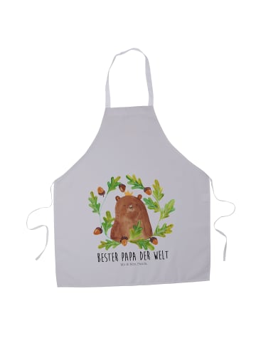 Mr. & Mrs. Panda Grillmeister Schürze Bär König mit Spruch in Grau Pastell