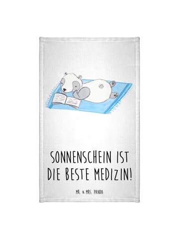 Mr. & Mrs. Panda Gästehandtuch Sommer Sonnenschein mit Spruch in Weiß