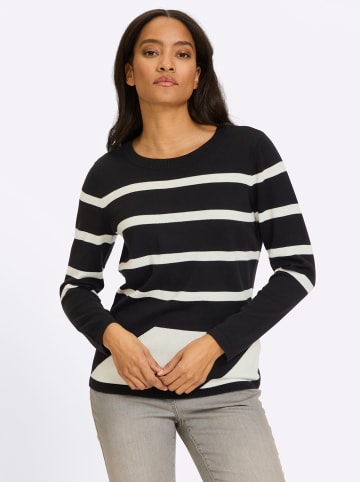 Heine Pullover in schwarz-ecru-gemustert