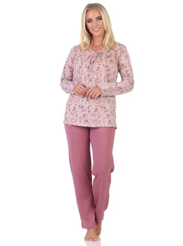 NORMANN Fraulicher Damen Pyjama Schlafanzug - auch in Übergrößen - 88194 in altrose