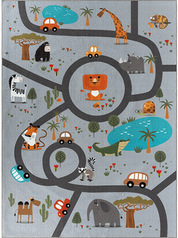 the carpet Kinderteppich Happy Life D in Grau