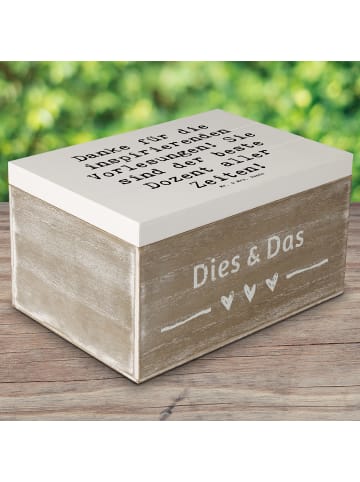 Mr. & Mrs. Panda Holzkiste Spruch Bester Dozent mit Spruch in Weiß