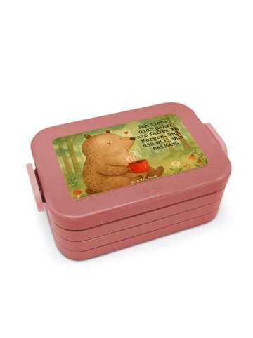 Mr. & Mrs. Panda MEPAL Bentobox Bär Morgenkaffee Design mit Spruch in Rot Pastell