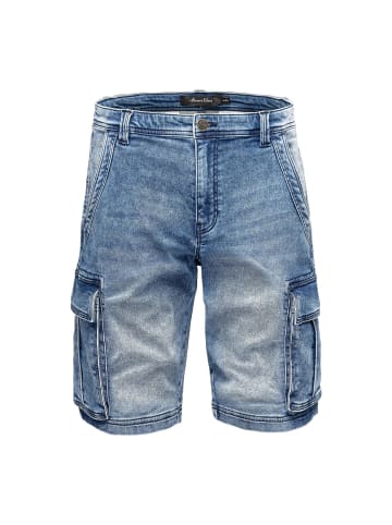 Humy Bermuda Jeans Shorts mit Cargo und Denim Design A&S in Blau