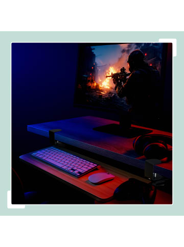relaxdays Tastaturablage in Holzoptik - (B)65 x (T)24 cm