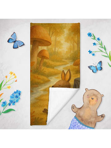 Mr. & Mrs. Panda Strandtuch Fledermaus Sitzen Design ohne Spruch in Gelb Pastell