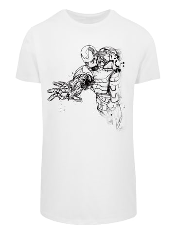 F4NT4STIC Long Cut T-Shirt Marvel Avengers Iron Man Mono Line in weiß