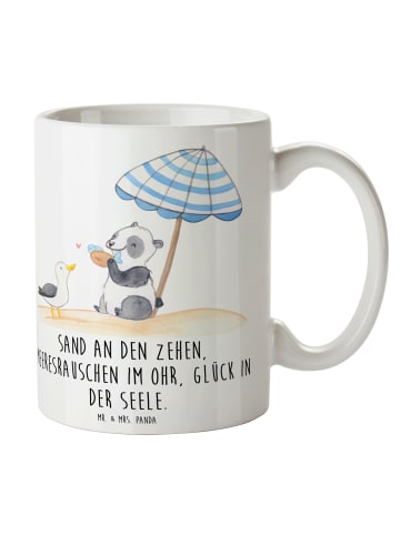 Mr. & Mrs. Panda Teetasse Sommer Meer Glück mit Spruch in Weiß