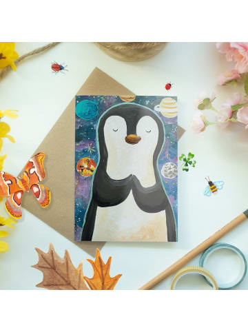 Mr. & Mrs. Panda Beileidskarte Pinguin Universum Design ohne Spruch in Weiß