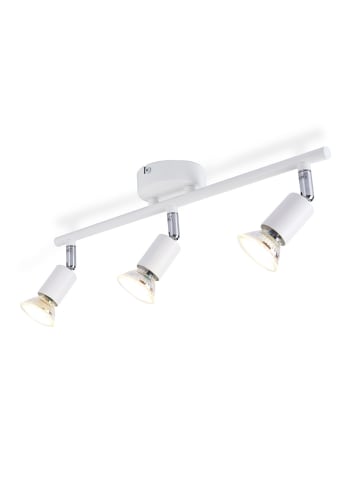 ZMH Deckenleuchte in weiß 3-flammige GU10 Metall schwenkbar L 40cm