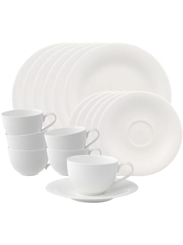 Villeroy & Boch 18er Set Kaffeeservice New Cottage Basic weiß in weiß