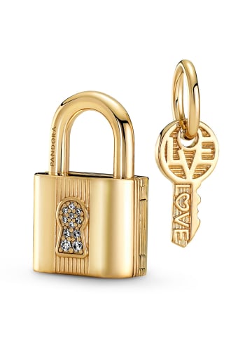 Pandora Charm-Anhänger Schloss & Schlüssel Goldfarben