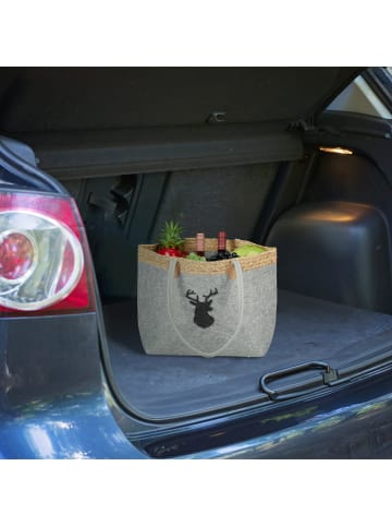 relaxdays Filztasche "Hirsch" in Grau