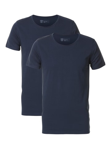 Petrol Industries 2-er Pack Basic-T-Shirt Rundhalsausschnitt in Blau