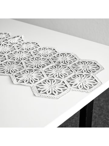 Almina Almina Exclusive Tischwäsche Tischläufer ca. 40x140 cm in Weiß