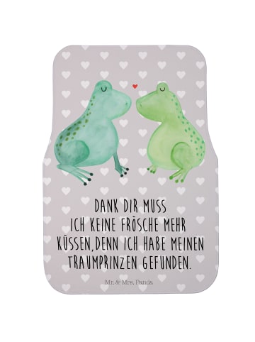 Mr. & Mrs. Panda Auto Fußmatte Frosch Liebe mit Spruch in Grau Pastell