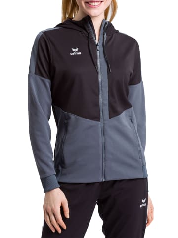 erima Squad Trainingsjacke mit Kapuze in schwarz/slate grey