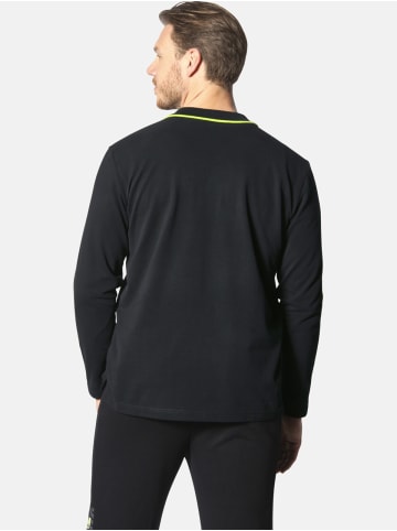 Jan Vanderstorm Langarm-Poloshirt SIGURDHILD in schwarz