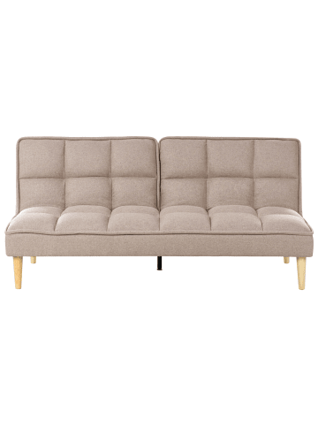 Beliani 3-Sitzer Sofa SILJAN in Braun/Heller Holzfarbton - (W) 177 x (H) 80 x (L) 80 cm