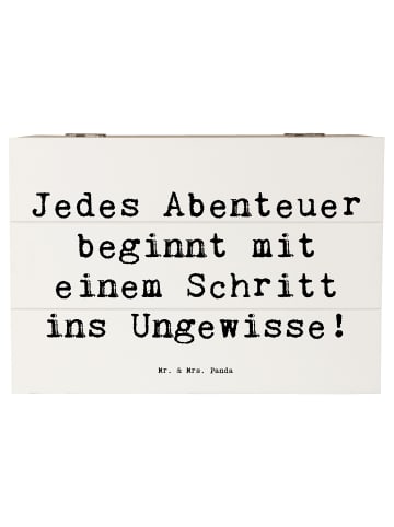 Mr. & Mrs. Panda Truhe Spruch Ungewissheit akzeptieren mit Spruch in Weiß