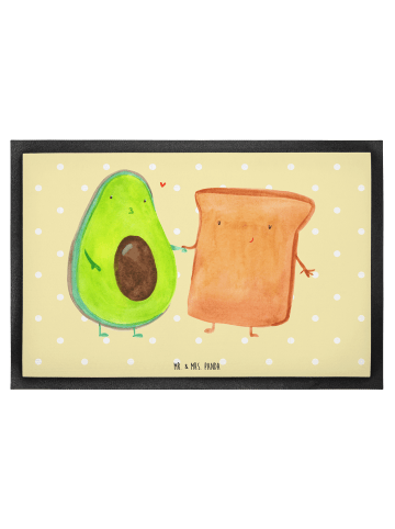 Mr. & Mrs. Panda Fußmatte Avocado Toast ohne Spruch in Gelb Pastell