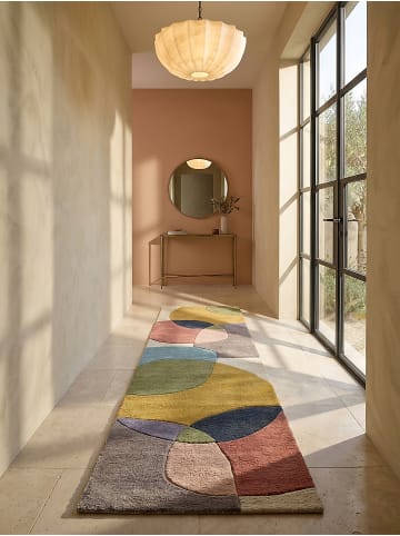 KADIMA DESIGN Wollteppich Kurzflor AIRE Abstrakt Naturfaser Wohnzimmer in Multi