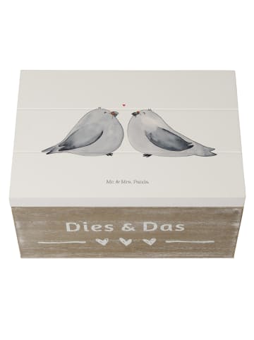 Mr. & Mrs. Panda Kiste Tauben Liebe ohne Spruch in Weiß