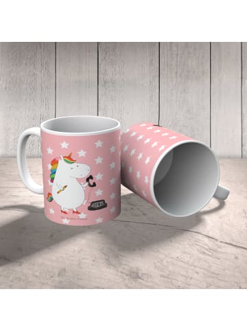 Mr. & Mrs. Panda Haferl Einhorn Sekretärin ohne Spruch in Rot Pastell