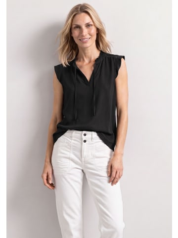Street One LTD QR matmix volant top in Black