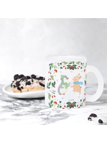 Mr. & Mrs. Panda Teetasse Pinguin Hase Schneeballschlacht ohne S... in Transparent