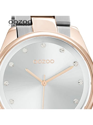 Oozoo Analog-Armbanduhr Oozoo Timepieces silber-rose mittel (ca. 38mm)
