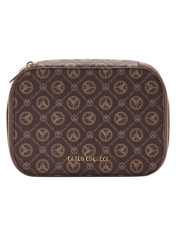 Carlo Colucci Kosmetiktasche Cracogna in Braun