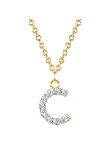 Glanzstücke München Halskette Buchstabe C Sterling Silber Zirkonia in gelbgold