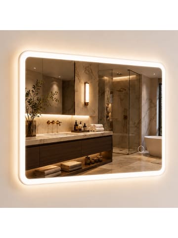 relaxdays Badspiegel "Touch" - (B)60 x (H)40 x (T)3 cm