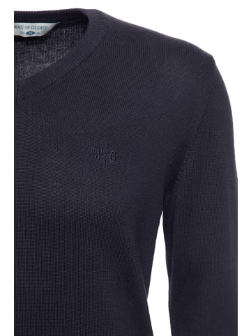 Way of Glory Way of Glory WAY OF GLORY Herren Pullover mit V-Ausschnitt in navy