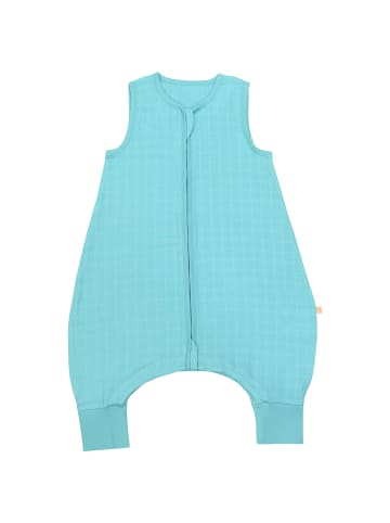 Schlummersack Musselin Schlafsack mit Füßen, 0.5 TOG in Aqua