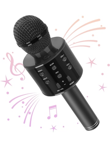 Wisam WS-858 Wireless Hifi Speaker Bluetooth Karaoke Mikrofon Schwarz