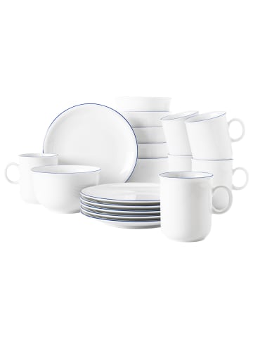 Seltmann Weiden 18er Set Frühstücks-Set Compact Blaurand in weiß-blau