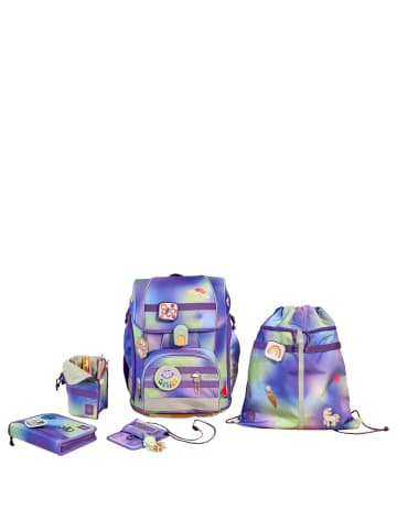 Lässig School Set Boxy Unique - Schulranzen Set 7tlg. (Gradient Green/Blue) in Gradient Green/Purple