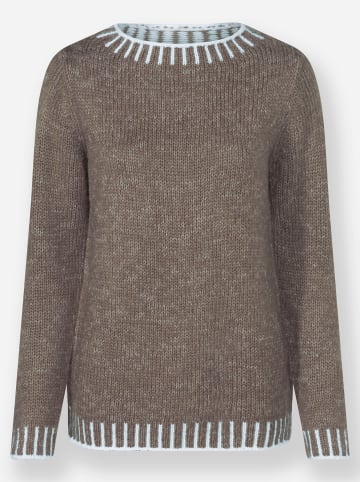 WITT WEIDEN Pullover in taupe-ecru-gemustert