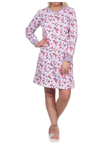 NORMANN Nachthemd langarm Bündchen an den Ärmeln - 76199 in beere