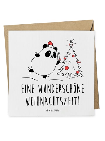 Mr. & Mrs. Panda Deluxe Karte Panda Weihnachtszeit mit Spruch in Weiß