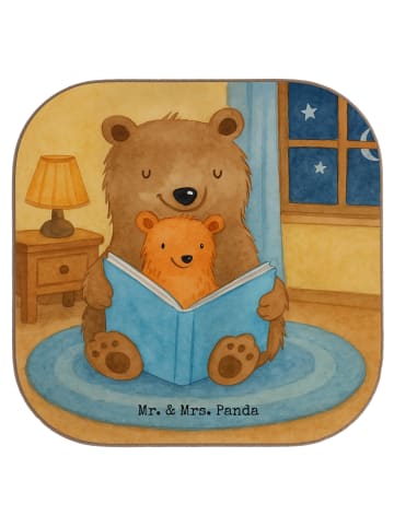 Mr. & Mrs. Panda Glasuntersetzer Bären Buch Design ohne Spruch in Weiß