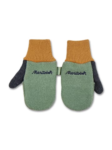 MANITOBER Wollwalk Handschuhe in Green/D.Gray/Yellow