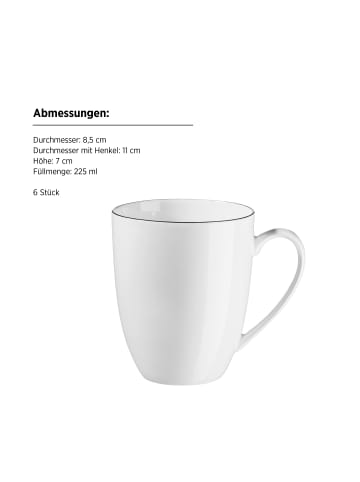 Mäser Kaffeebecher, Porzellan Felise in Weiß