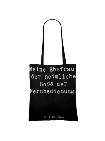 Mr. & Mrs. Panda Tragetasche Ehefrau Boss mit Spruch in Schwarz