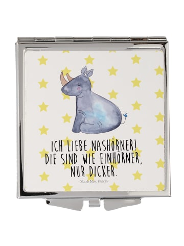 Mr. & Mrs. Panda Klappbarer Spiegel Einhorn Nashorn mit Spruch in Weiß